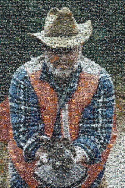 Cowboy photo mosaic