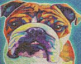 bulldog stylized pets animals mascots artwork paintings drawings illustrations colorful portraits