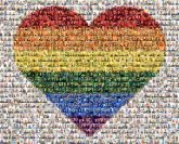 Heart Rainbow flag Gay pride Illustration Vector graphics Rainbow Gay icon Beistle Heart Stickers Party Accessory Clip art Yellow Line Organ Love Symbol