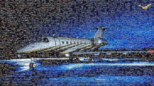 Air travel photo mosaic