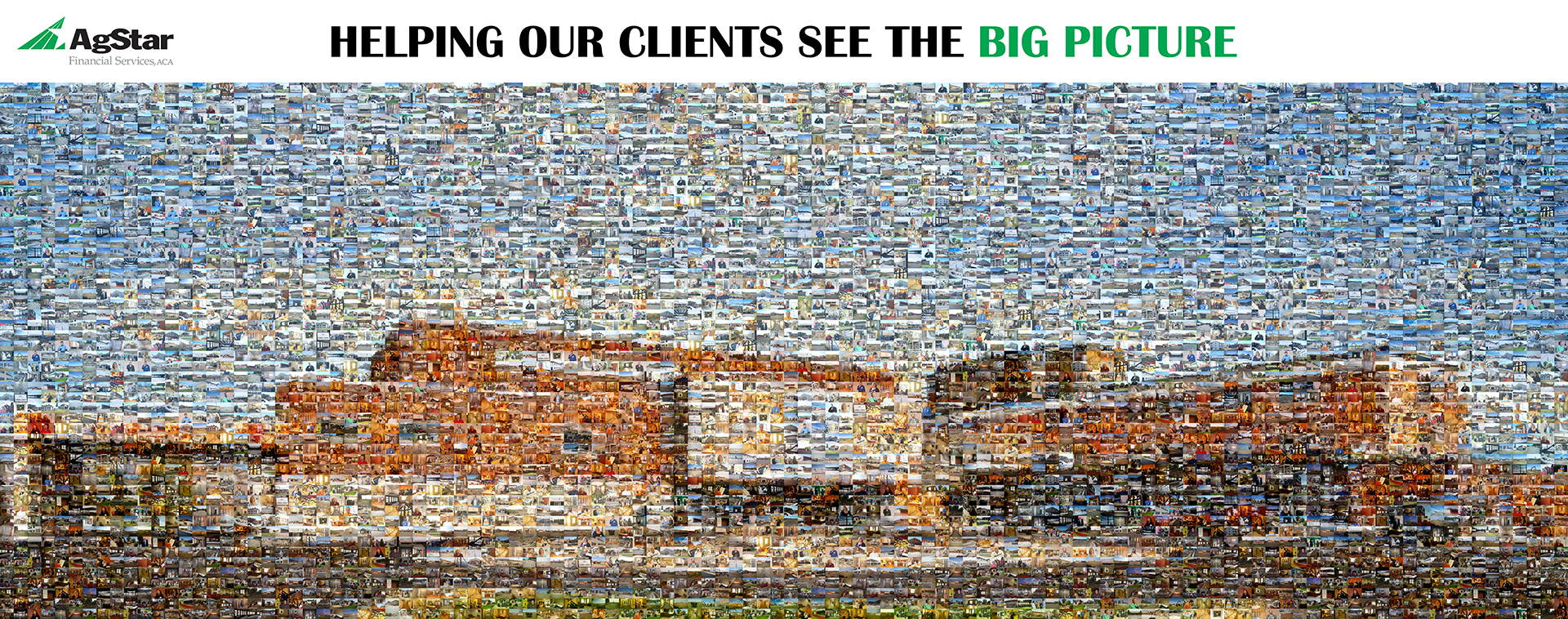 photo mosaic this Agstar Financial Services mural was designed using over 400 company photos
