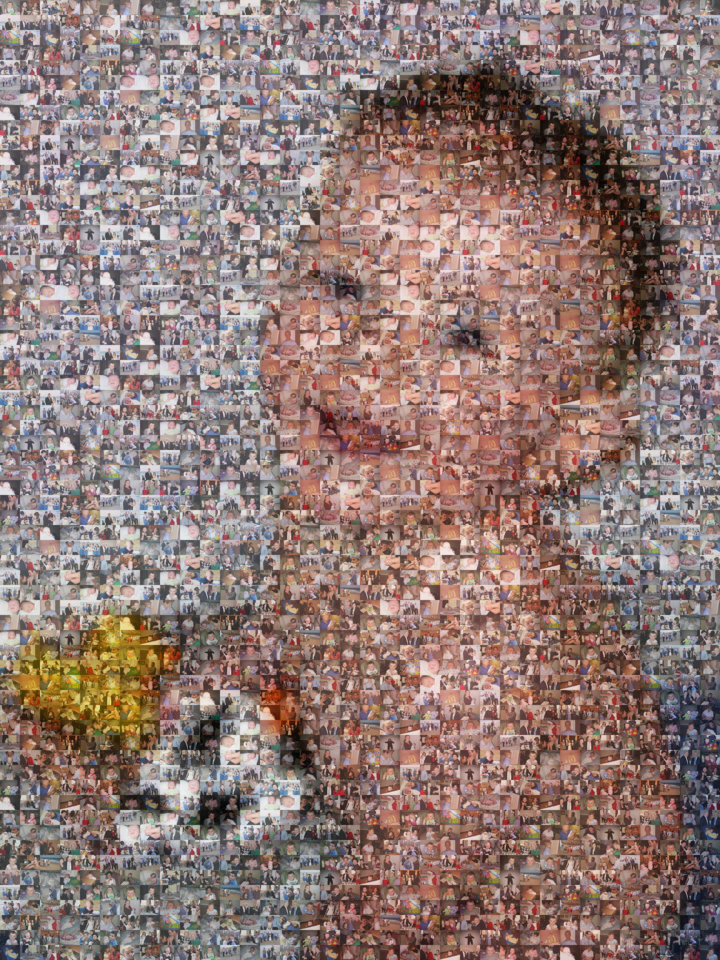 photo mosaic created using only 120 customer selected photos