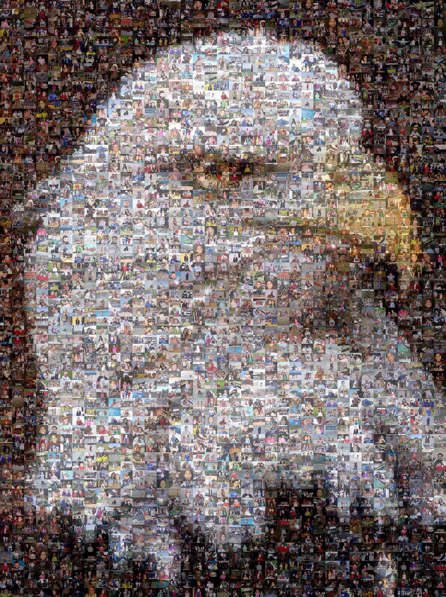 photo mosaic created using 877 family photos