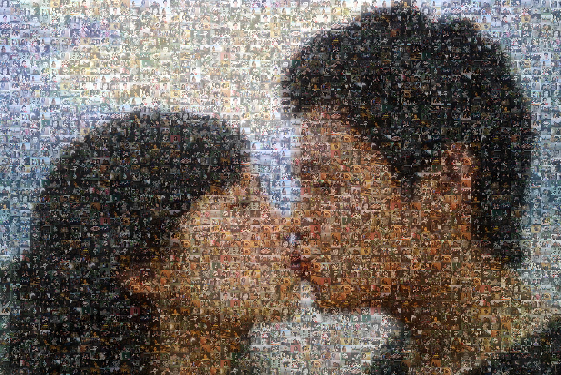 photo mosaic created using only 178 customer selected photos