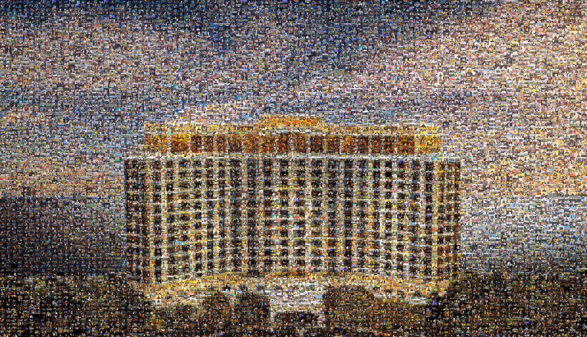 photo mosaic 1300 cells were used to create this stunning mural of the Beau Rivage Resort & Casino