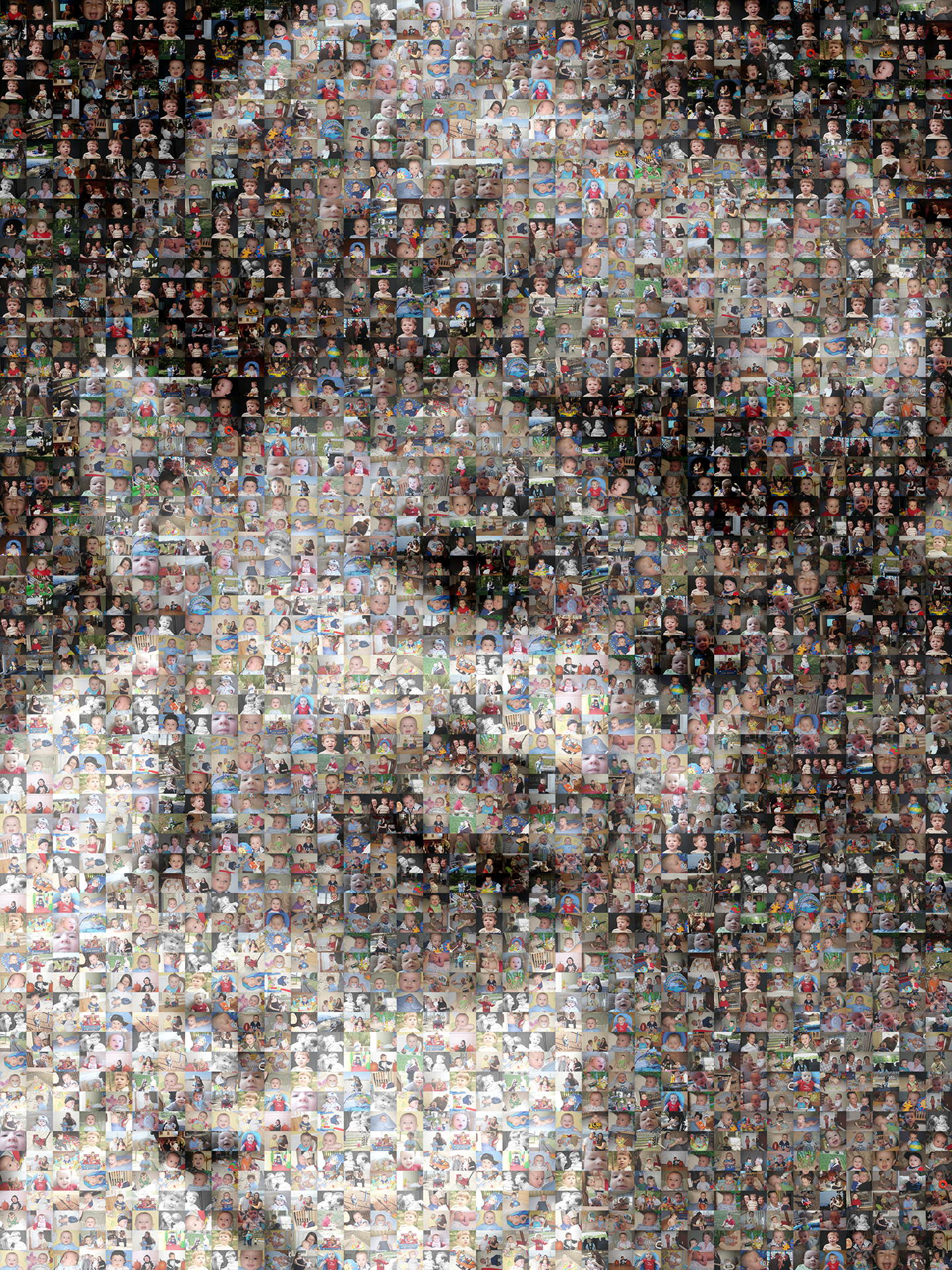 photo mosaic created using 392 customer selected photos
