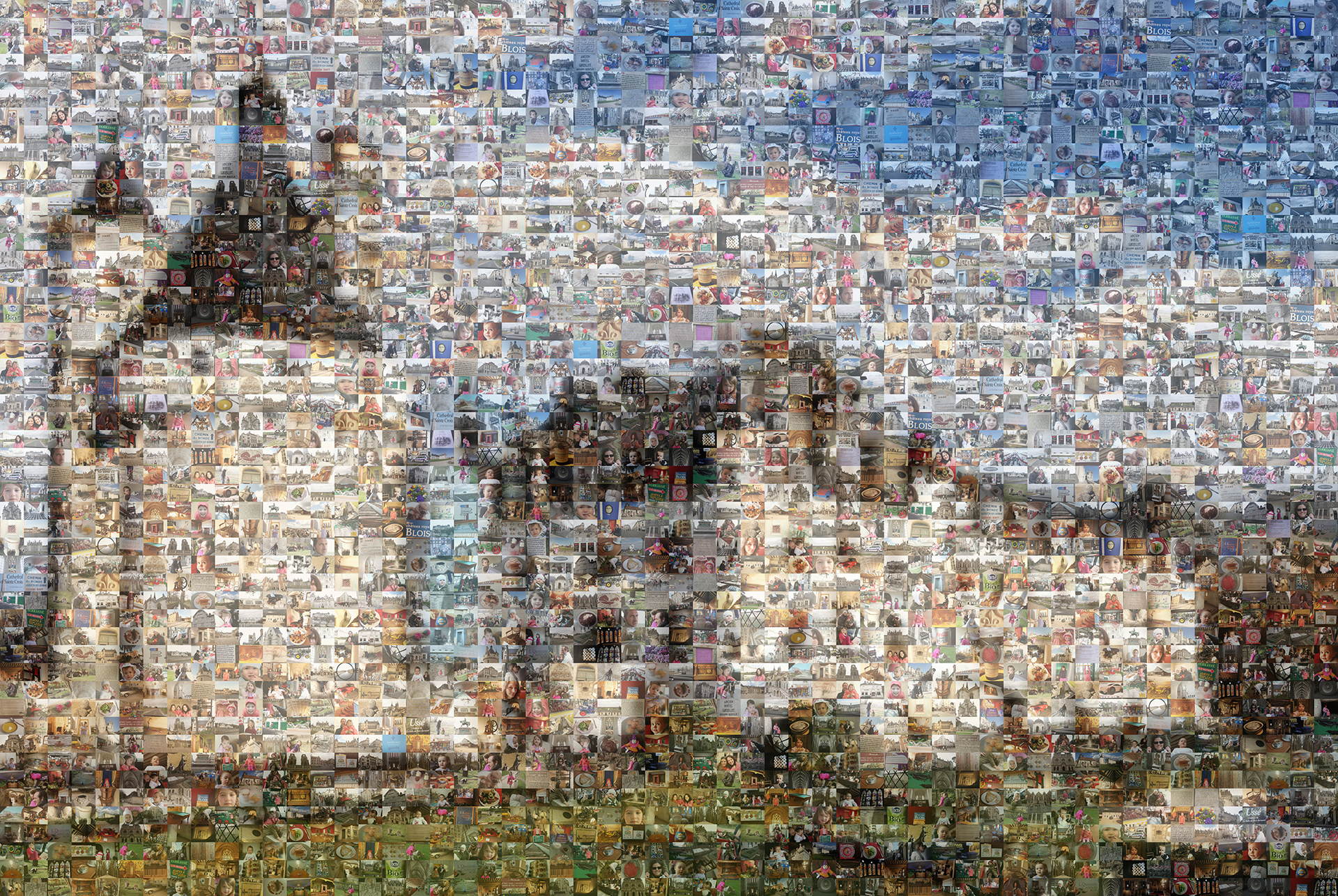 photo mosaic created using 456 family vacation photos