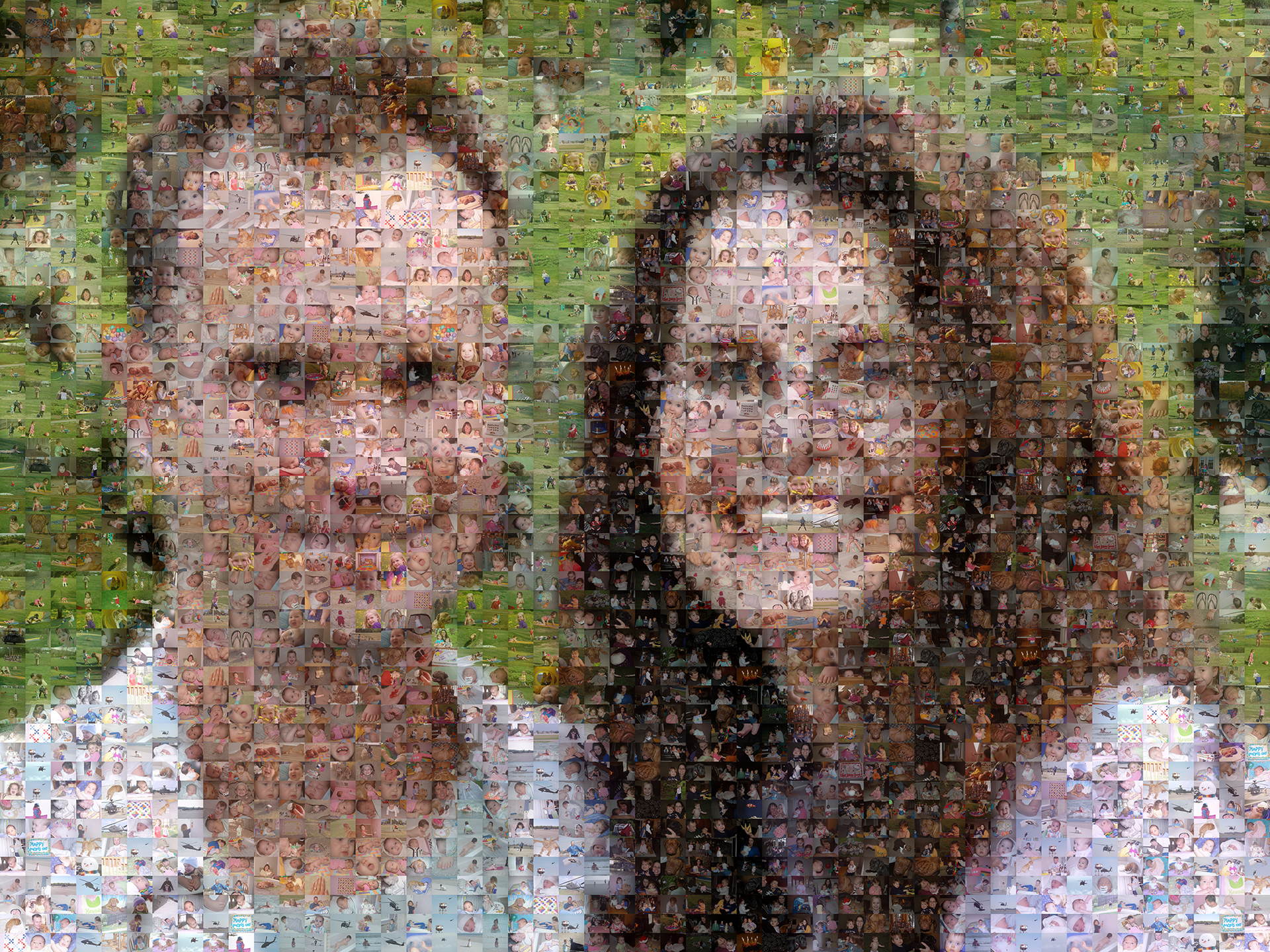 photo mosaic created using over 2400 customer selected photos