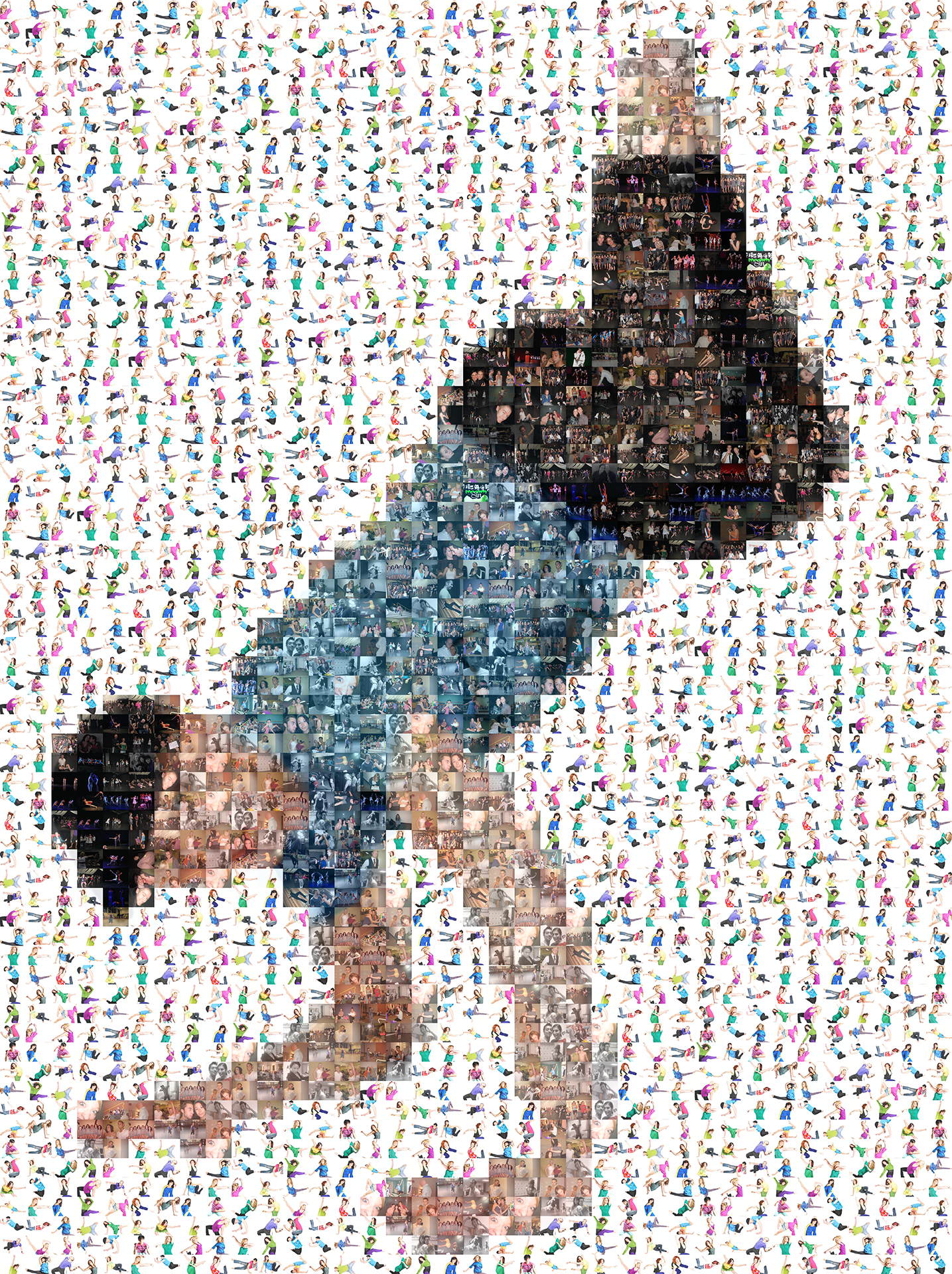 photo mosaic created using 303 photos of dancers
