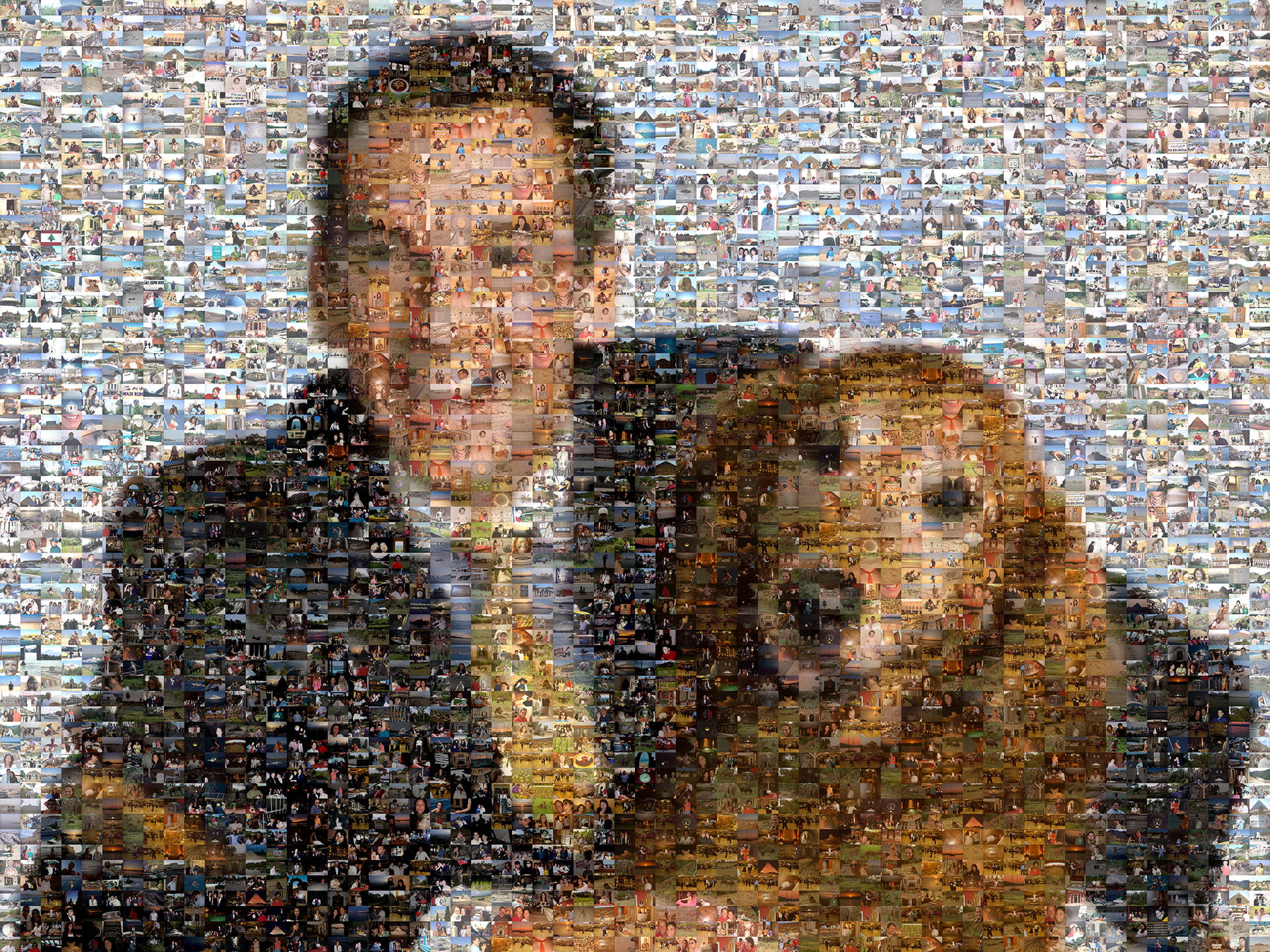 photo mosaic Man's best friend using over 3000 photos from his travels