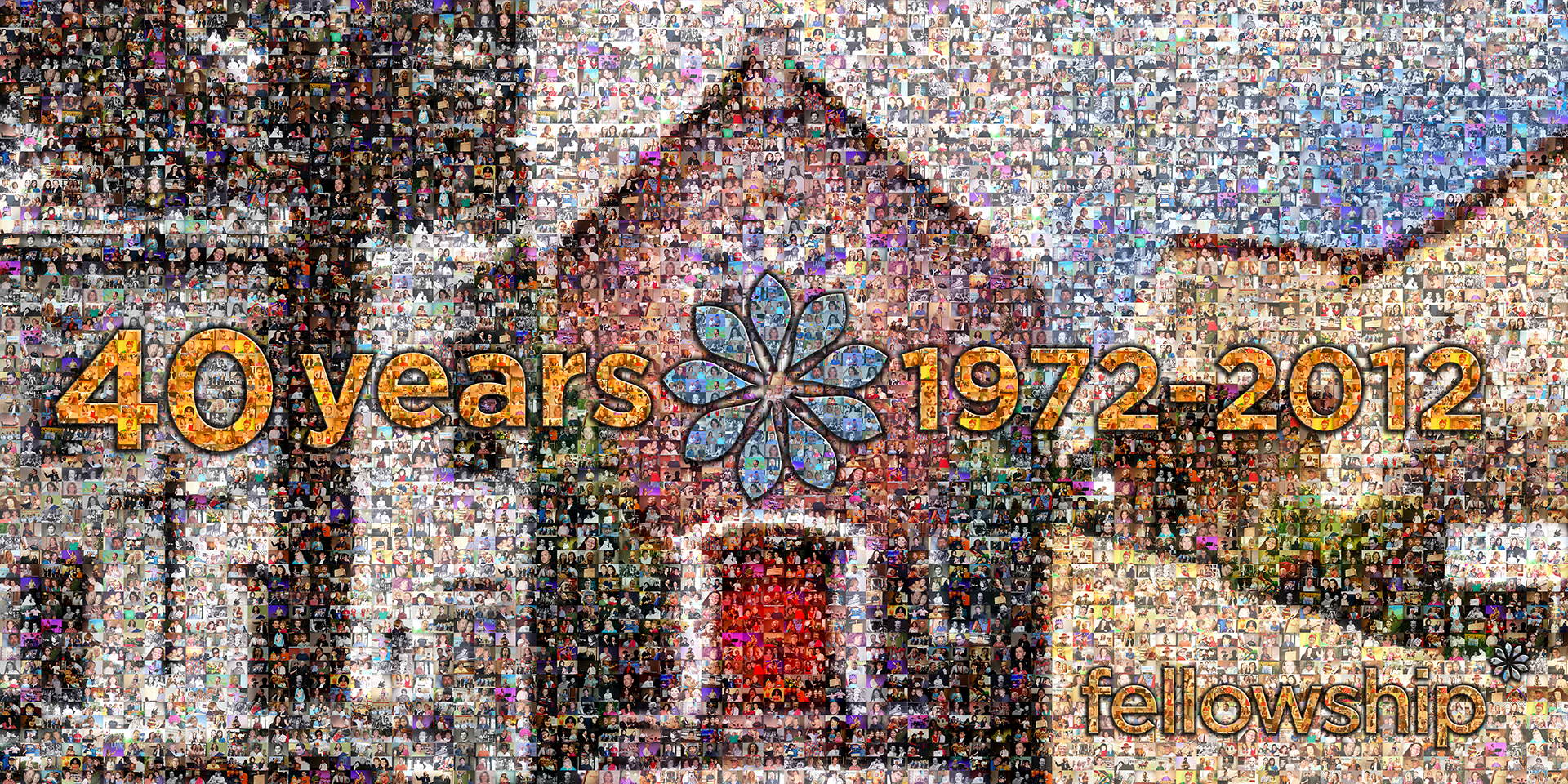 photo mosaic created using a combination of black and white and color photos from churches lineage
