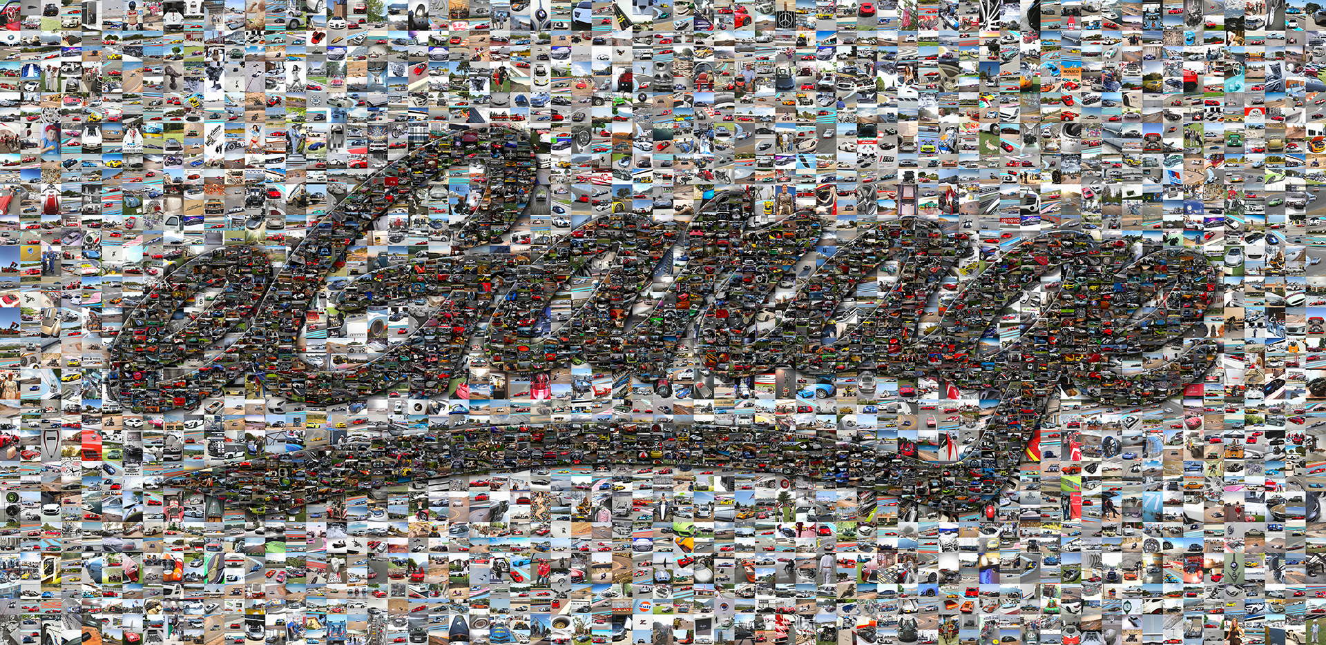 photo mosaic a collection of over 6700 automobiles make up this eGarage mosaic mural