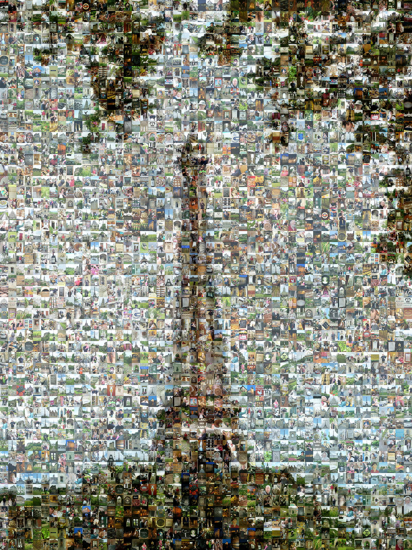 photo mosaic this Eiffel Tower was created using 1327 vacation photos