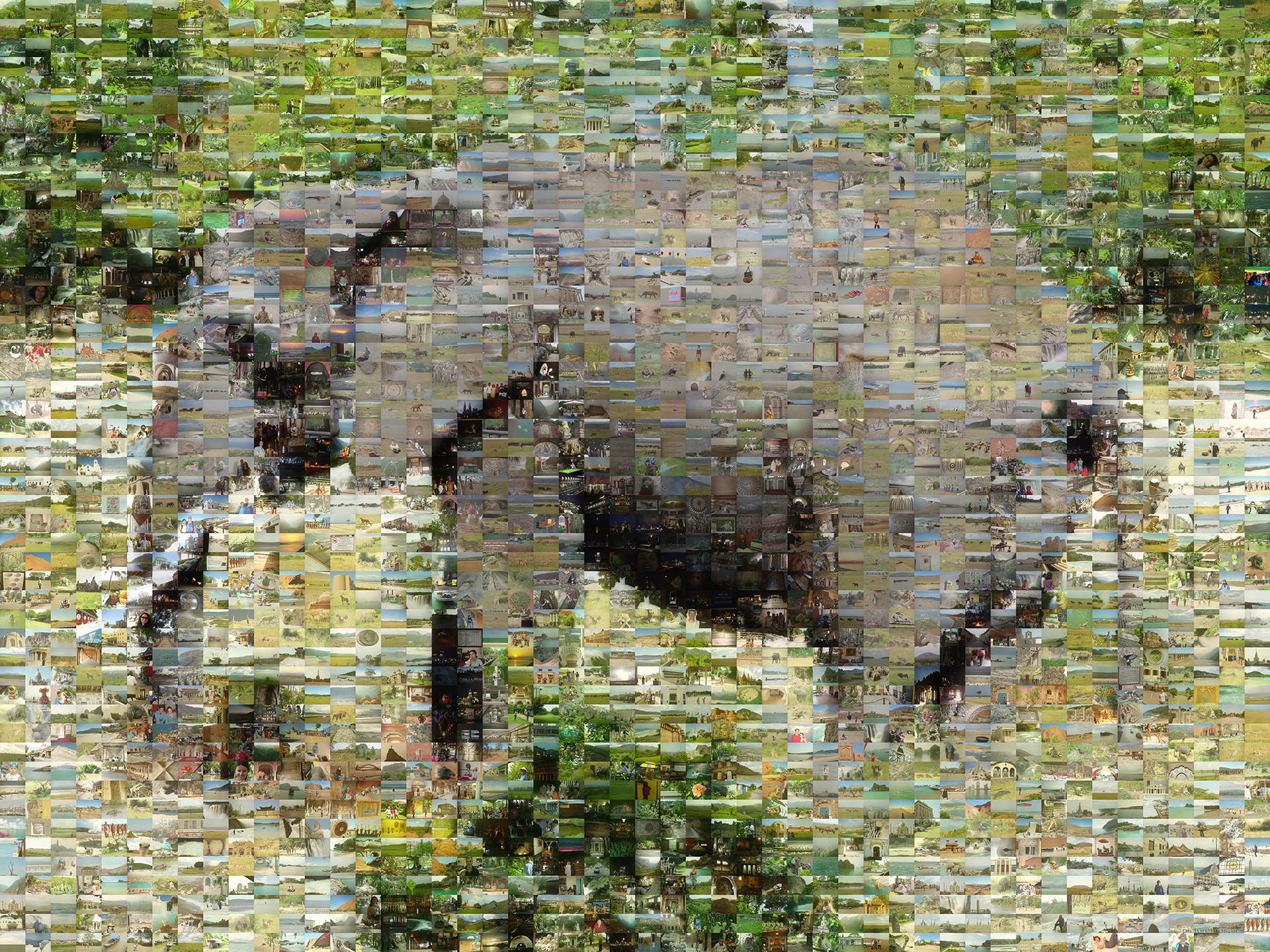 photo mosaic an image of an elephant using 2500 unique photos