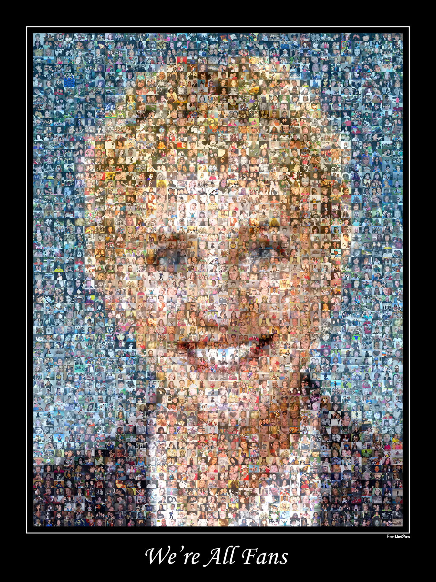 photo mosaic created using almost 2,000 fan photos