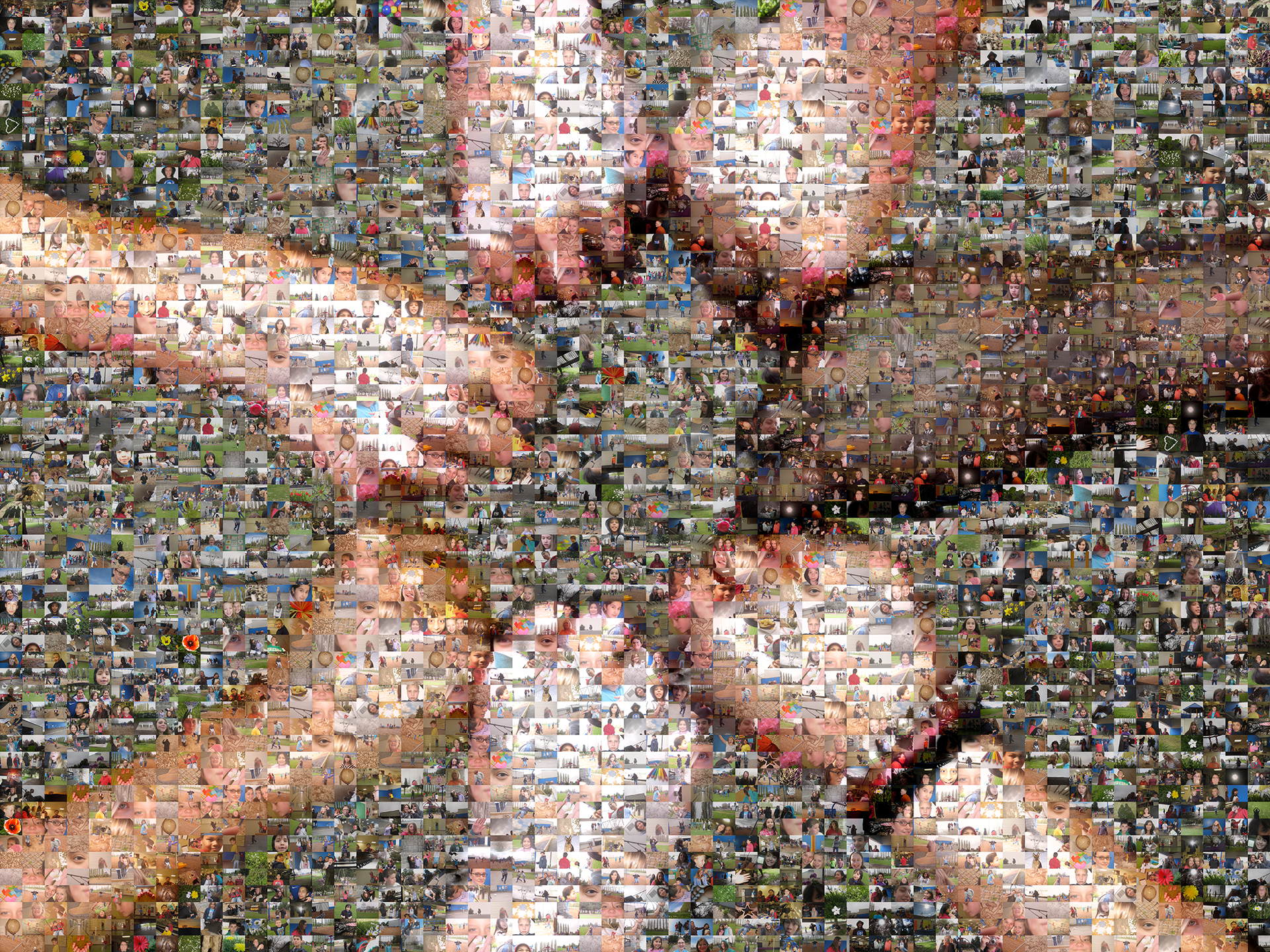 photo mosaic a school project using 872 photos taken by the students