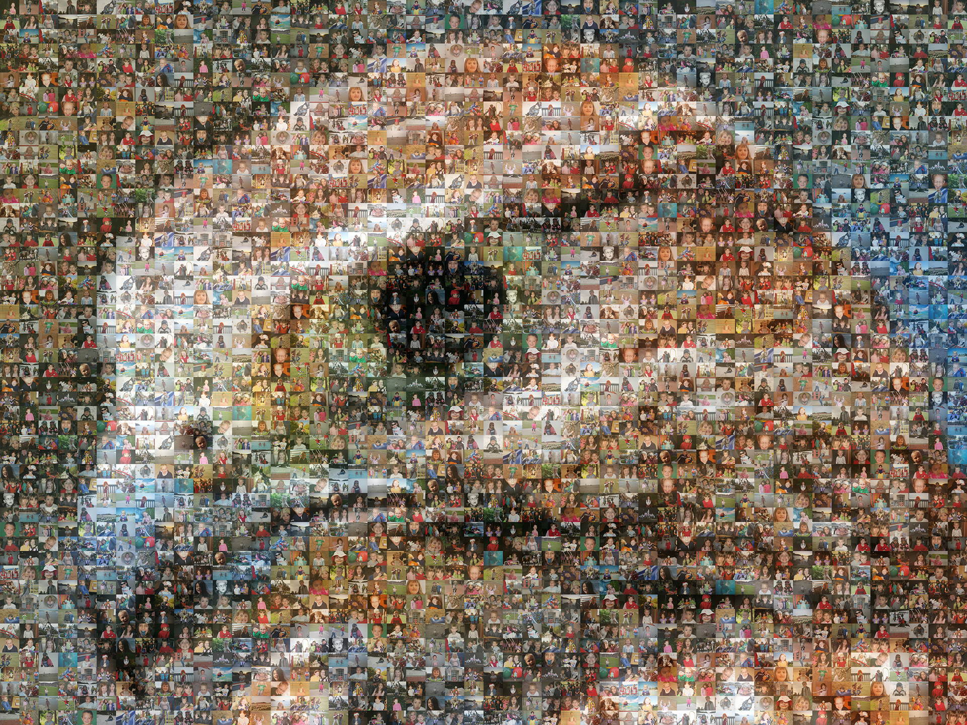 photo mosaic created using 200 student photos