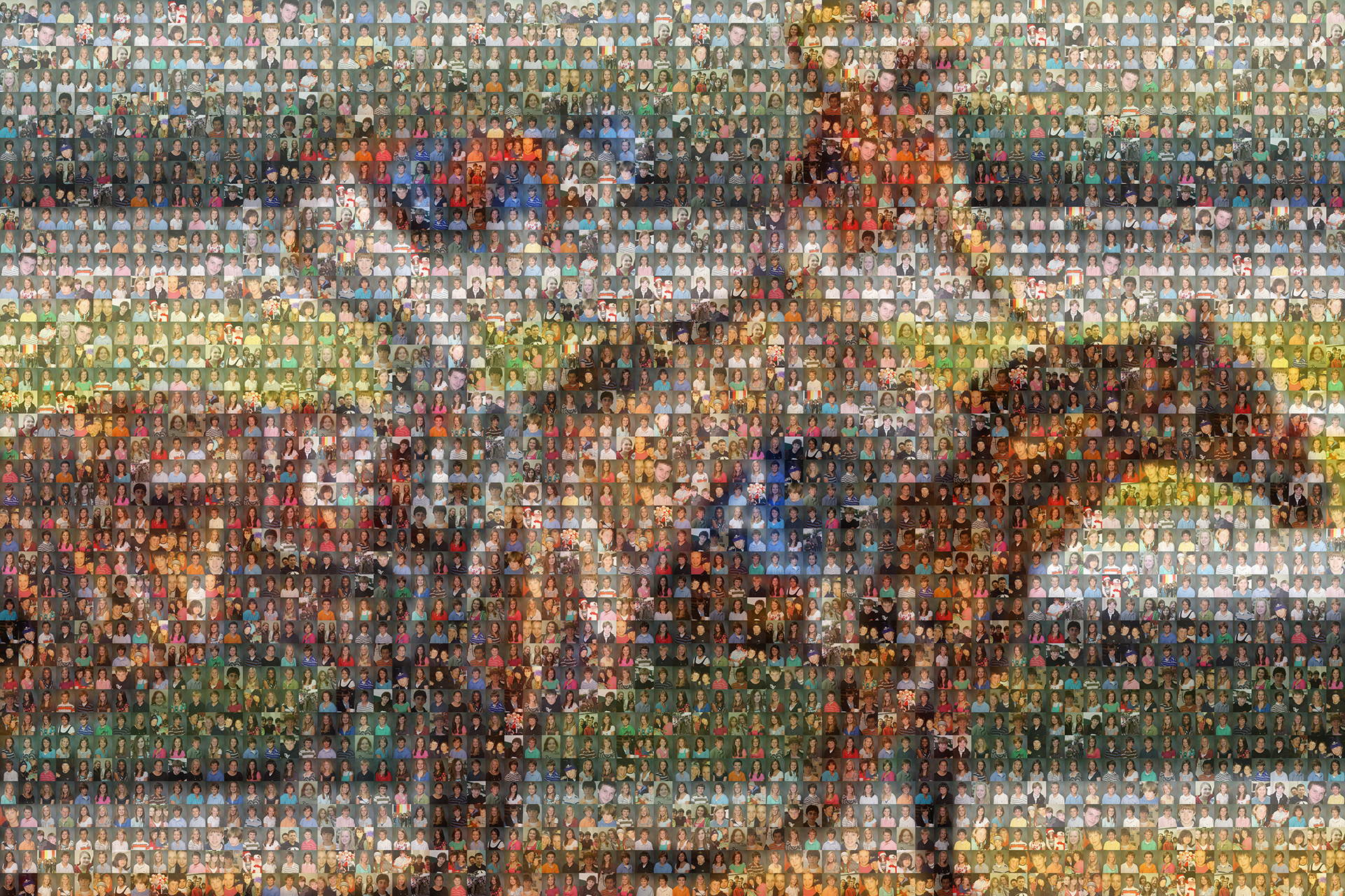 photo mosaic created using 149 student portraits