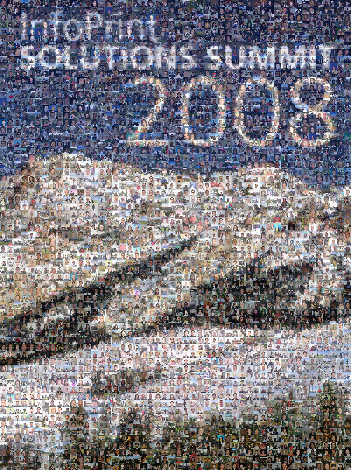 photo mosaic 18' x 24' poster created using over 1600 employee submitted photos