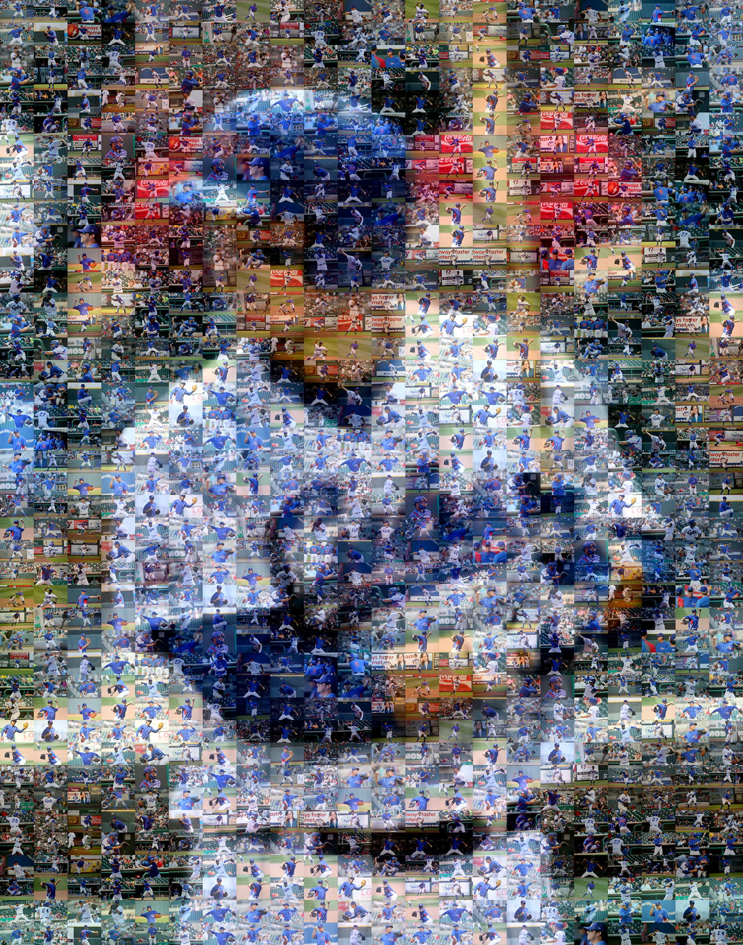 photo mosaic created using 203 photos of the Iowa Cubs