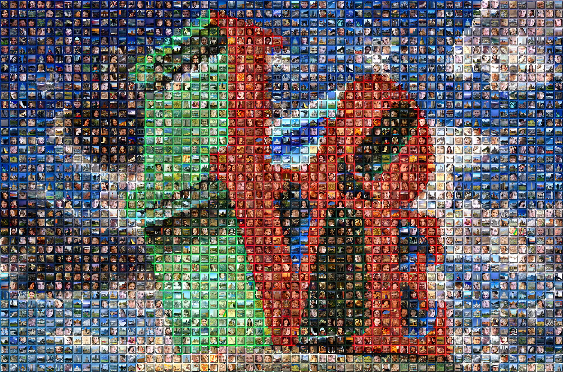 photo mosaic This 3-D raised cell mosaic was created using 600 cells pick from our cell libraries