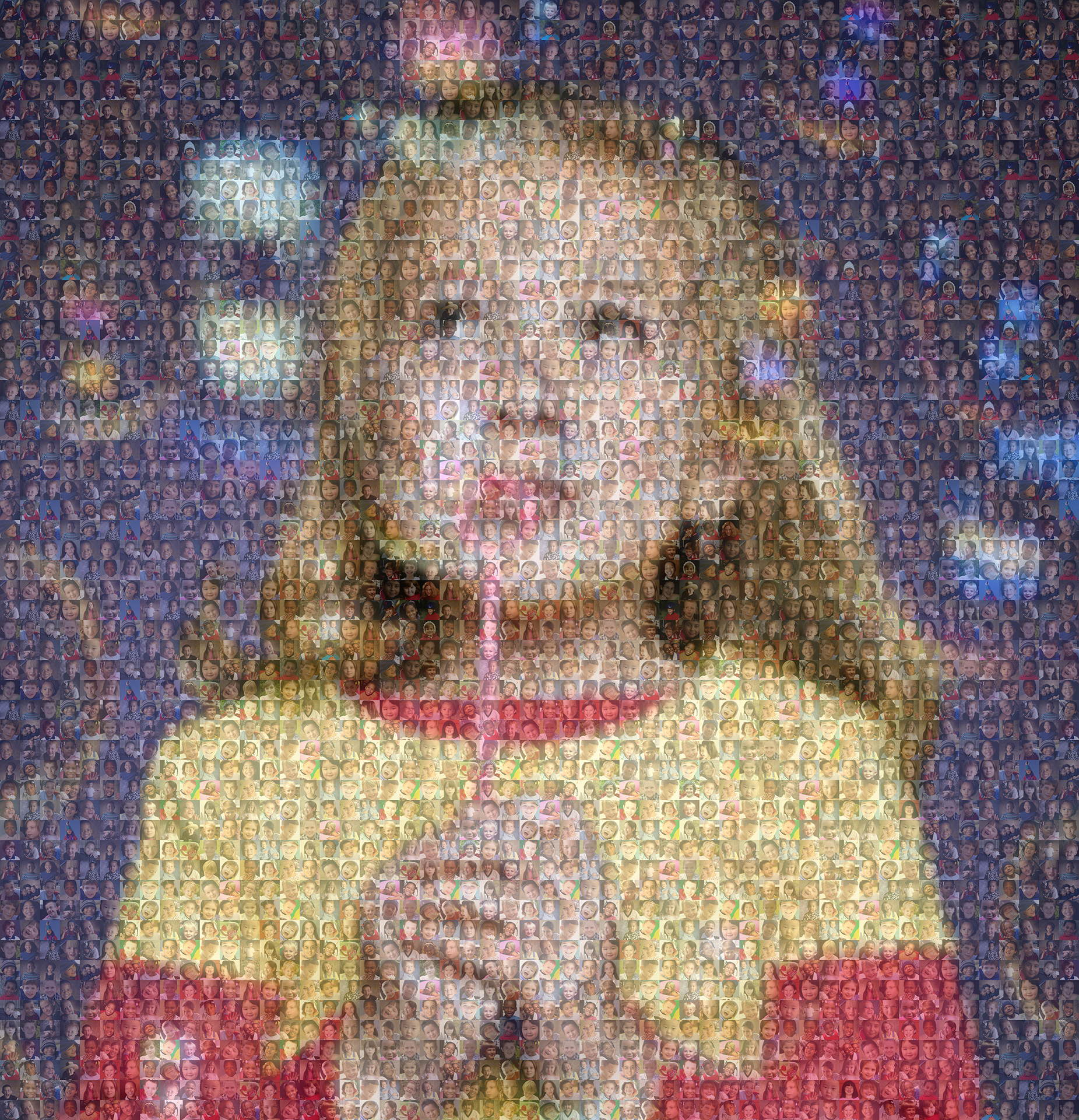 photo mosaic Fund raising mosaic poster created using only 132 photos of children