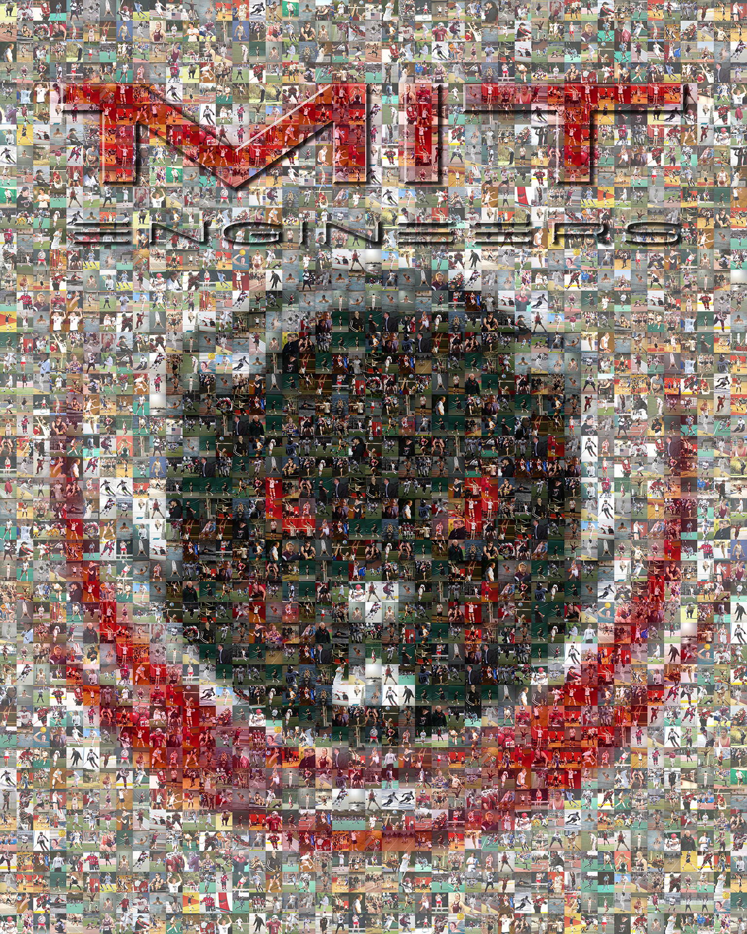 photo mosaic created using 655 photos from the University's athletic program