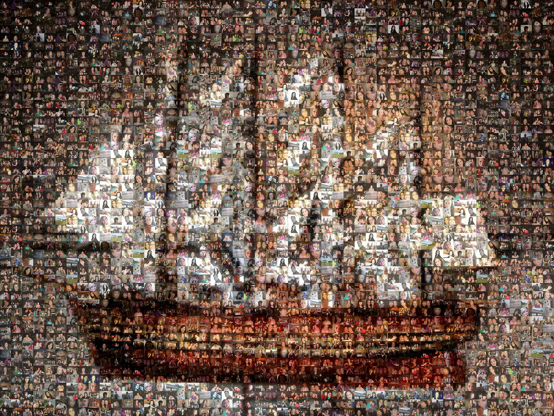 photo mosaic created using 252 photos of friends