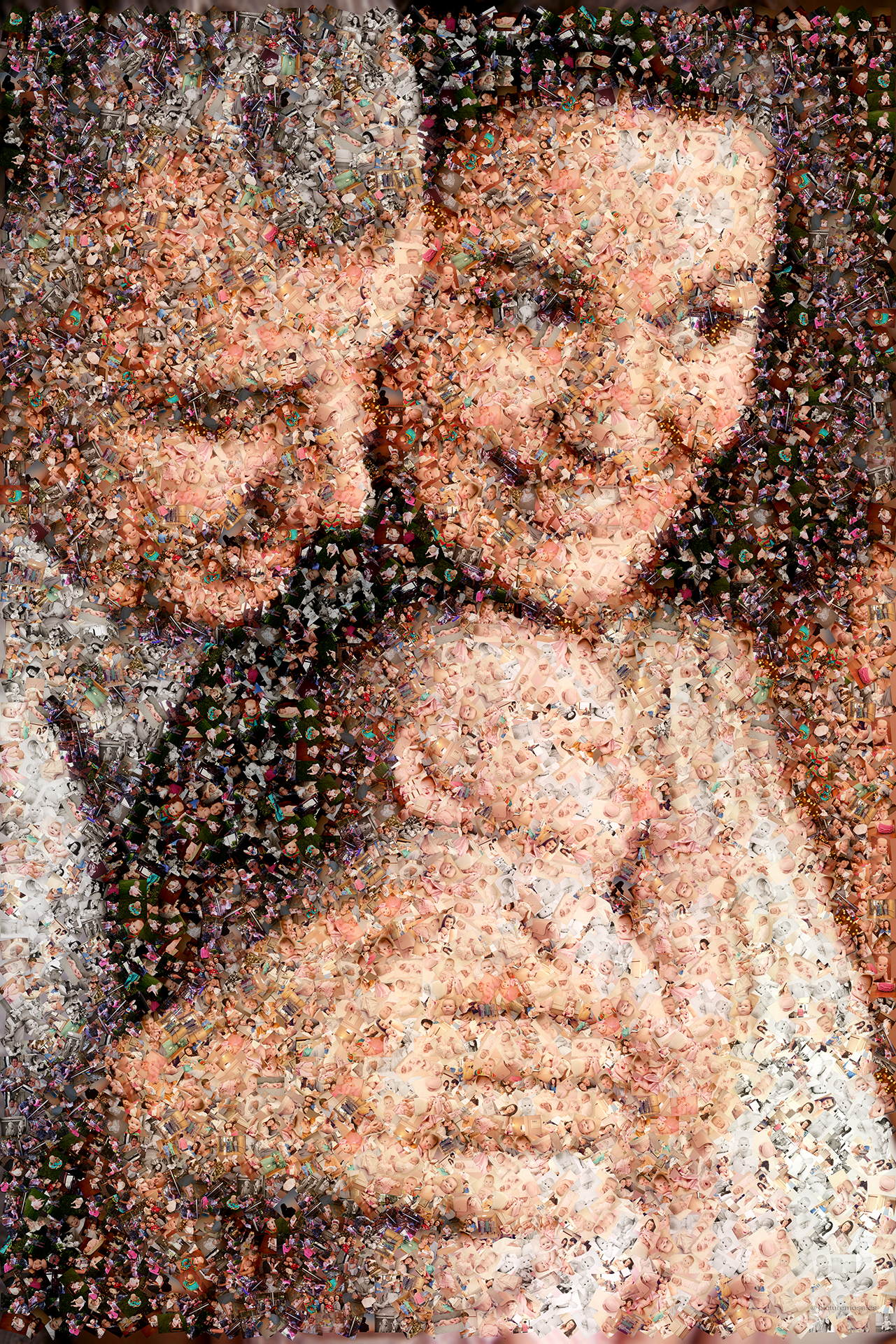 photo mosaic scatter mosaic created using 286 newborn baby photos