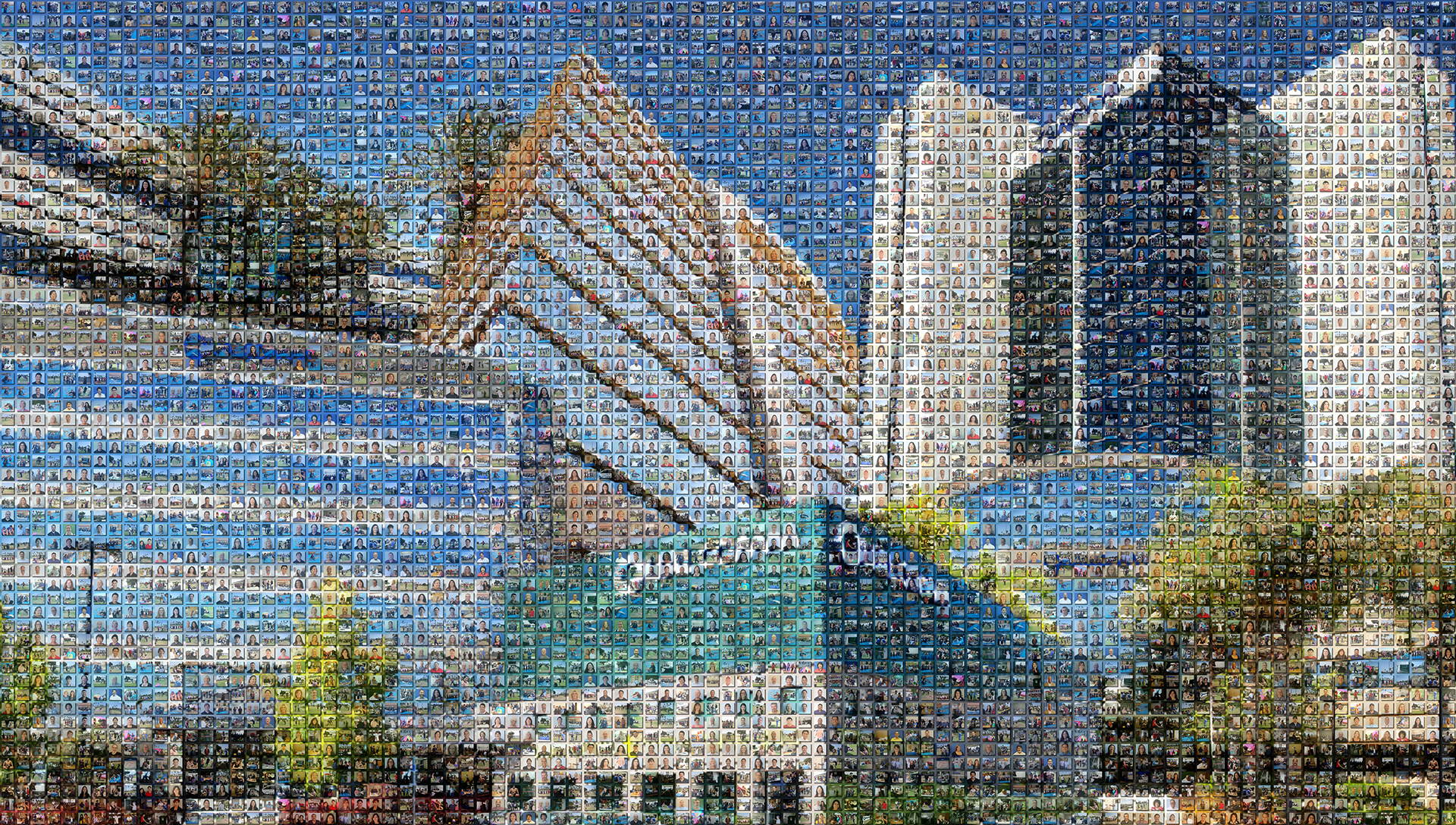 photo mosaic created using 761 employee photos