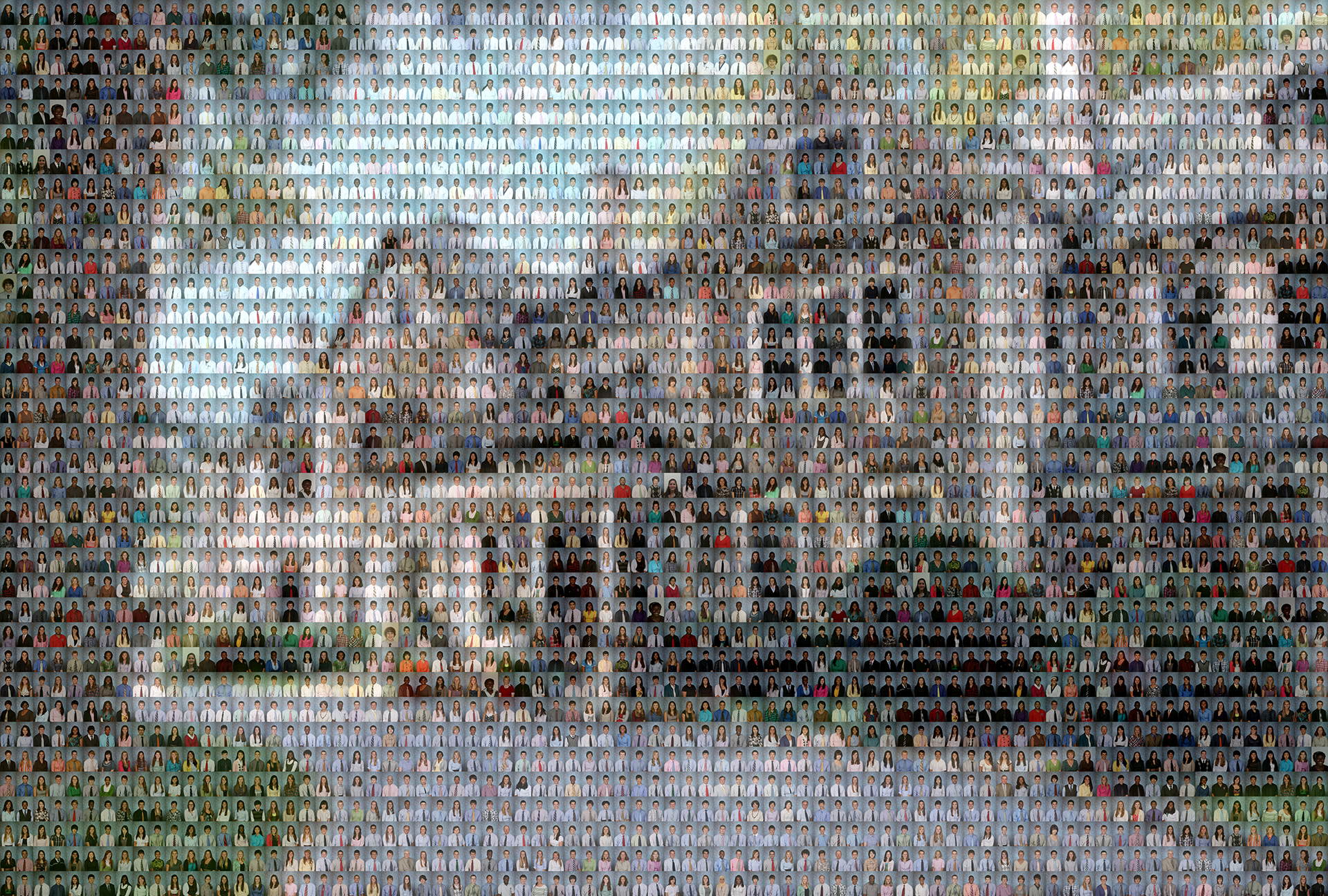 photo mosaic created using 679 school photos