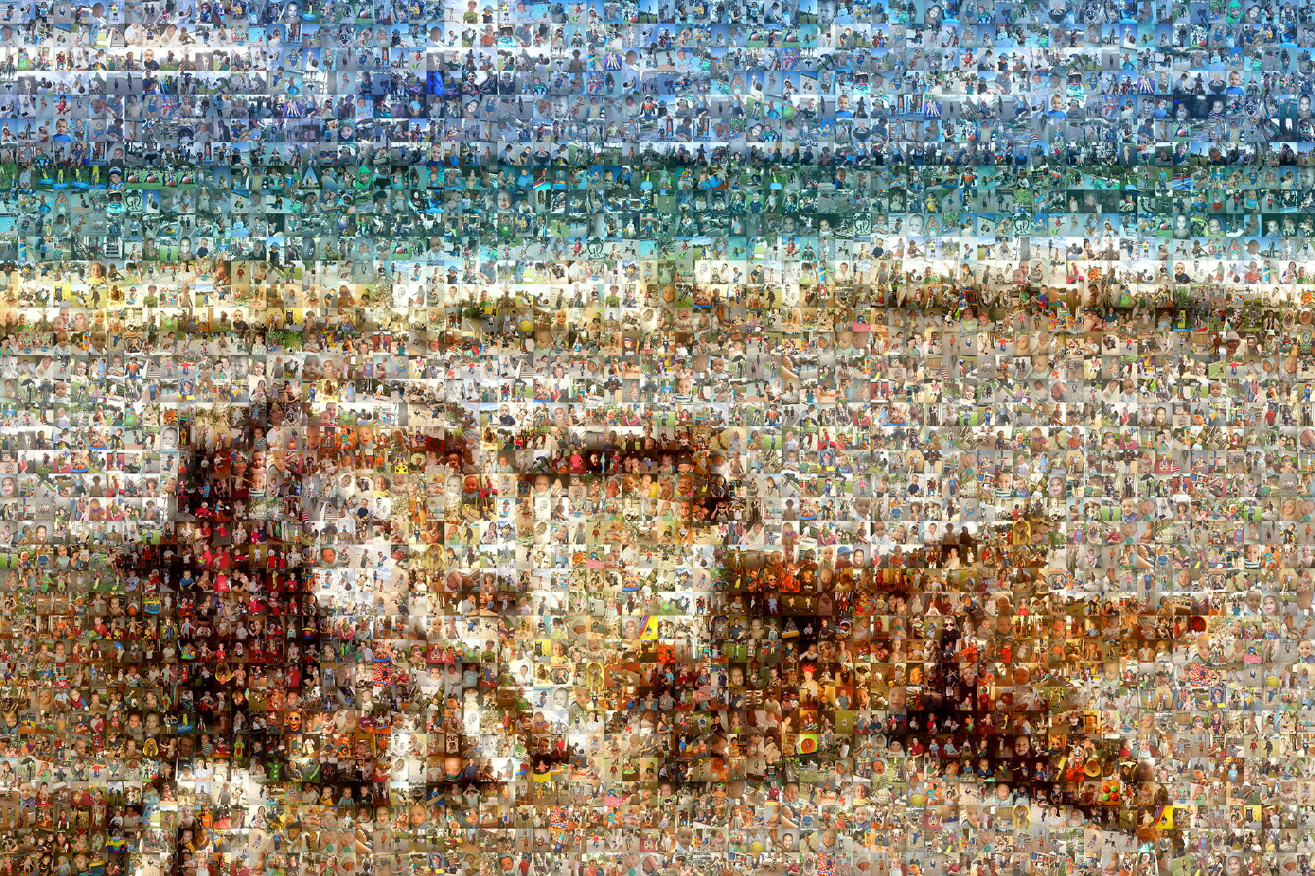 photo mosaic created using 1486 family photos