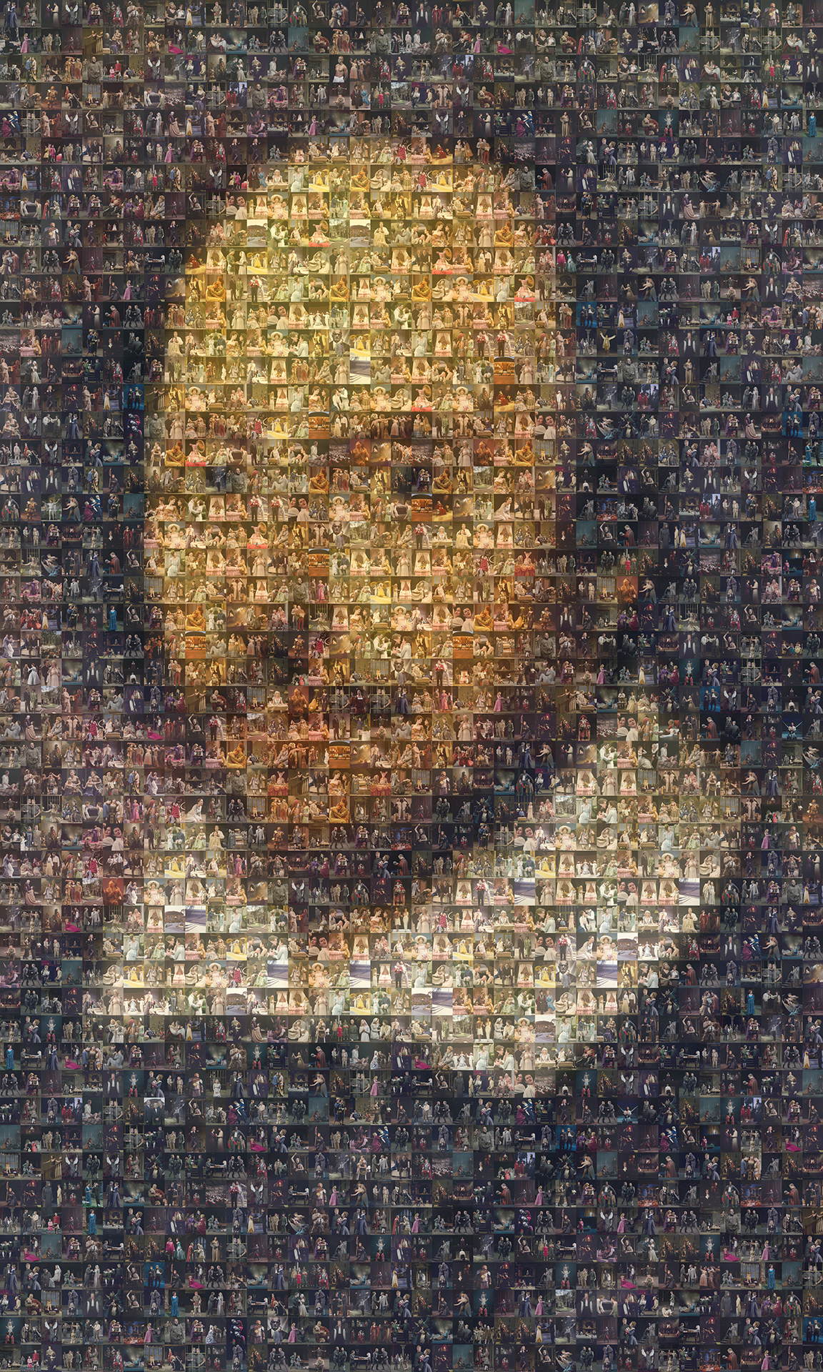 photo mosaic created using 340 photos taken during the different Shakespeare's plays to be used a playbill cover