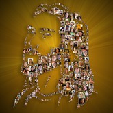 created using 161 photos of people on a custom backdrop