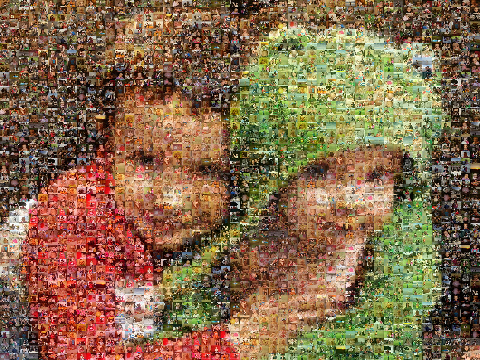photo mosaic created using 398 family photos