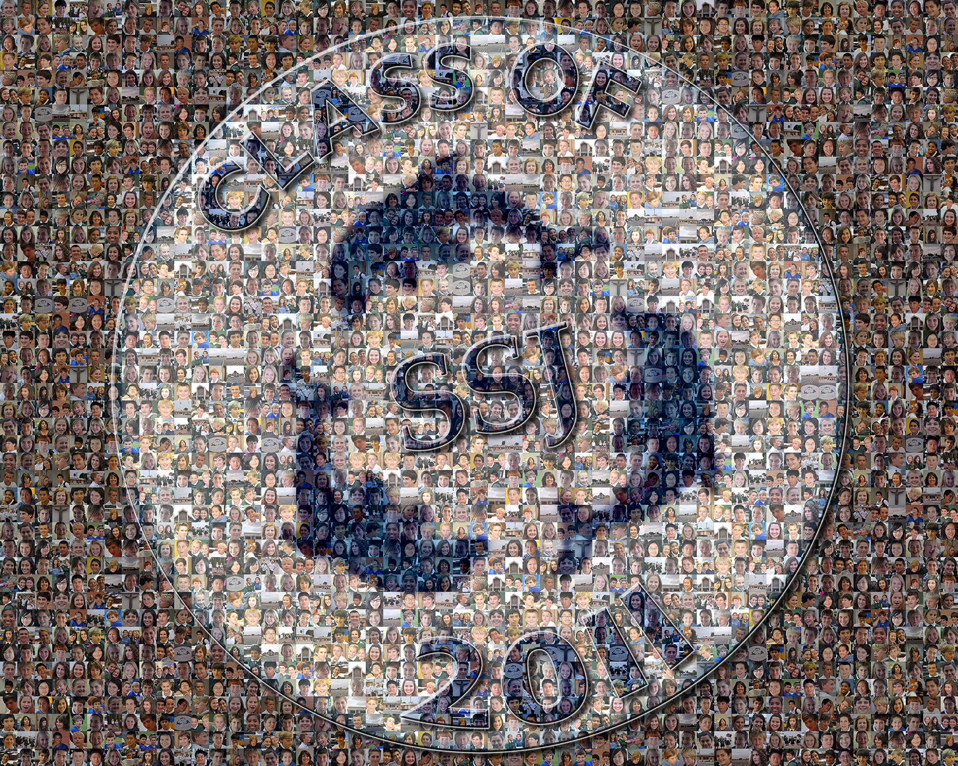 photo mosaic created using 270 school photos