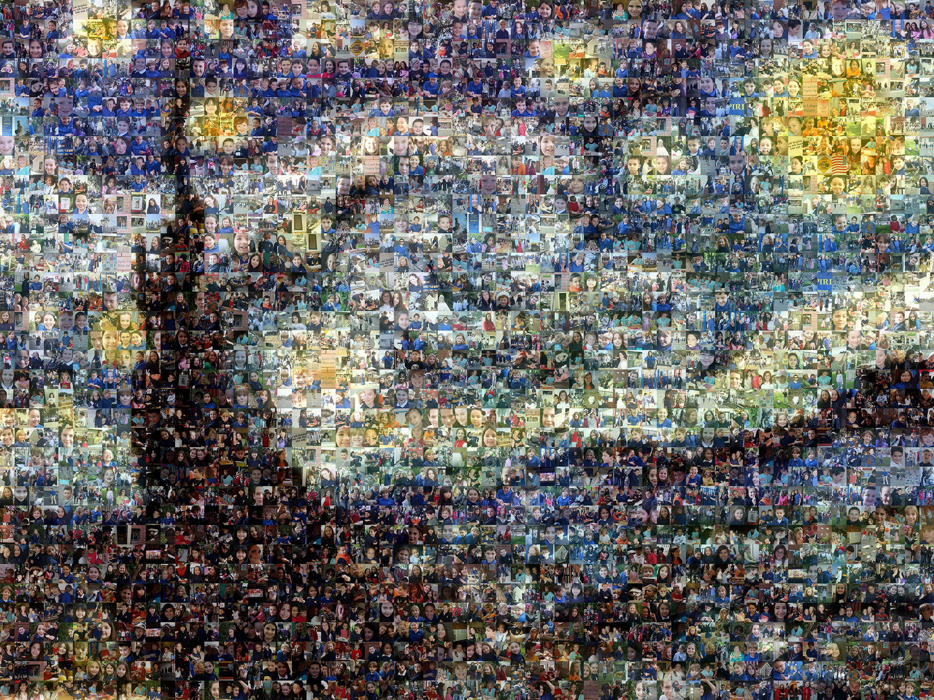 photo mosaic created using 1,535 student photos