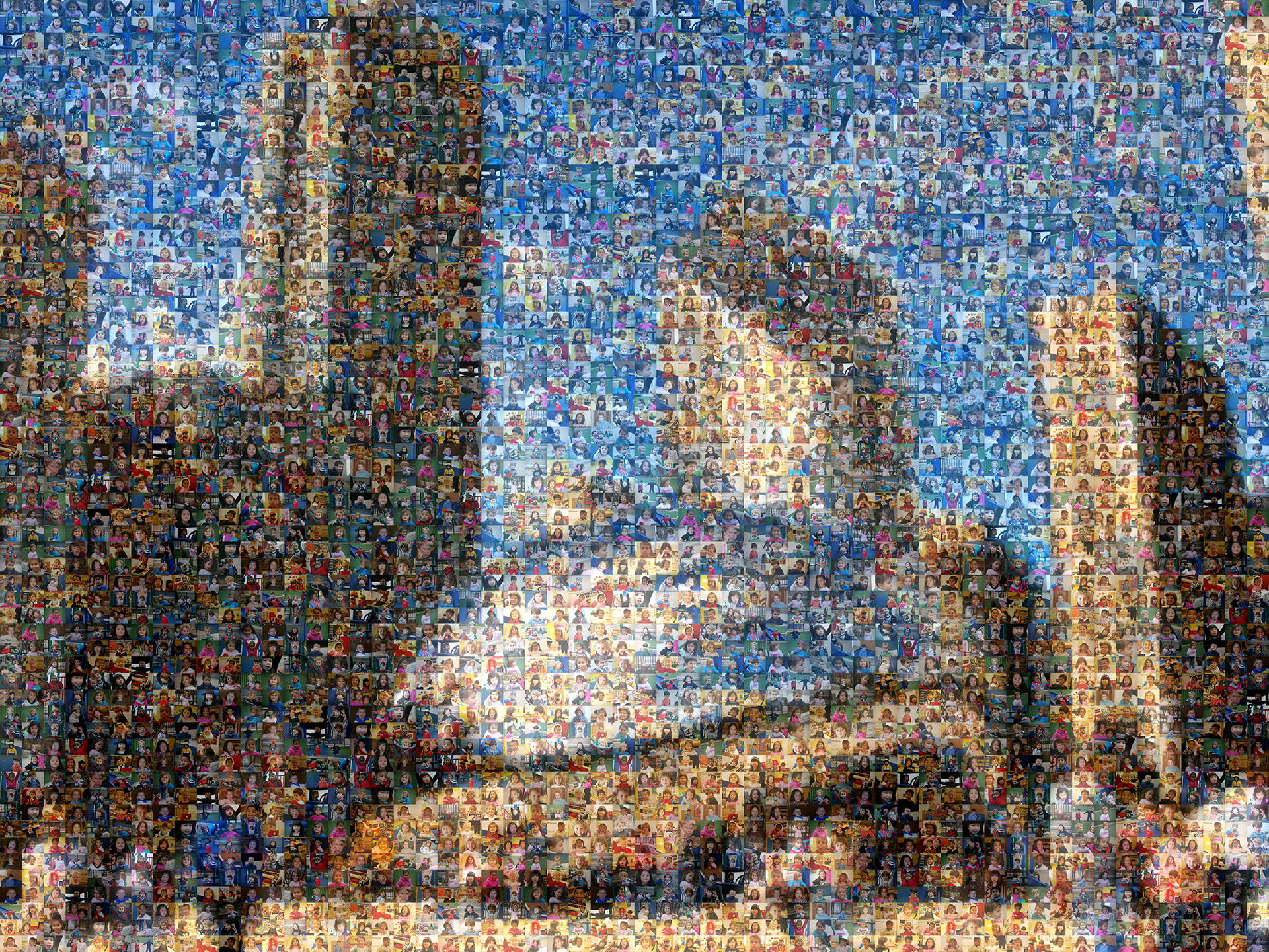 photo mosaic created using 239 school photos