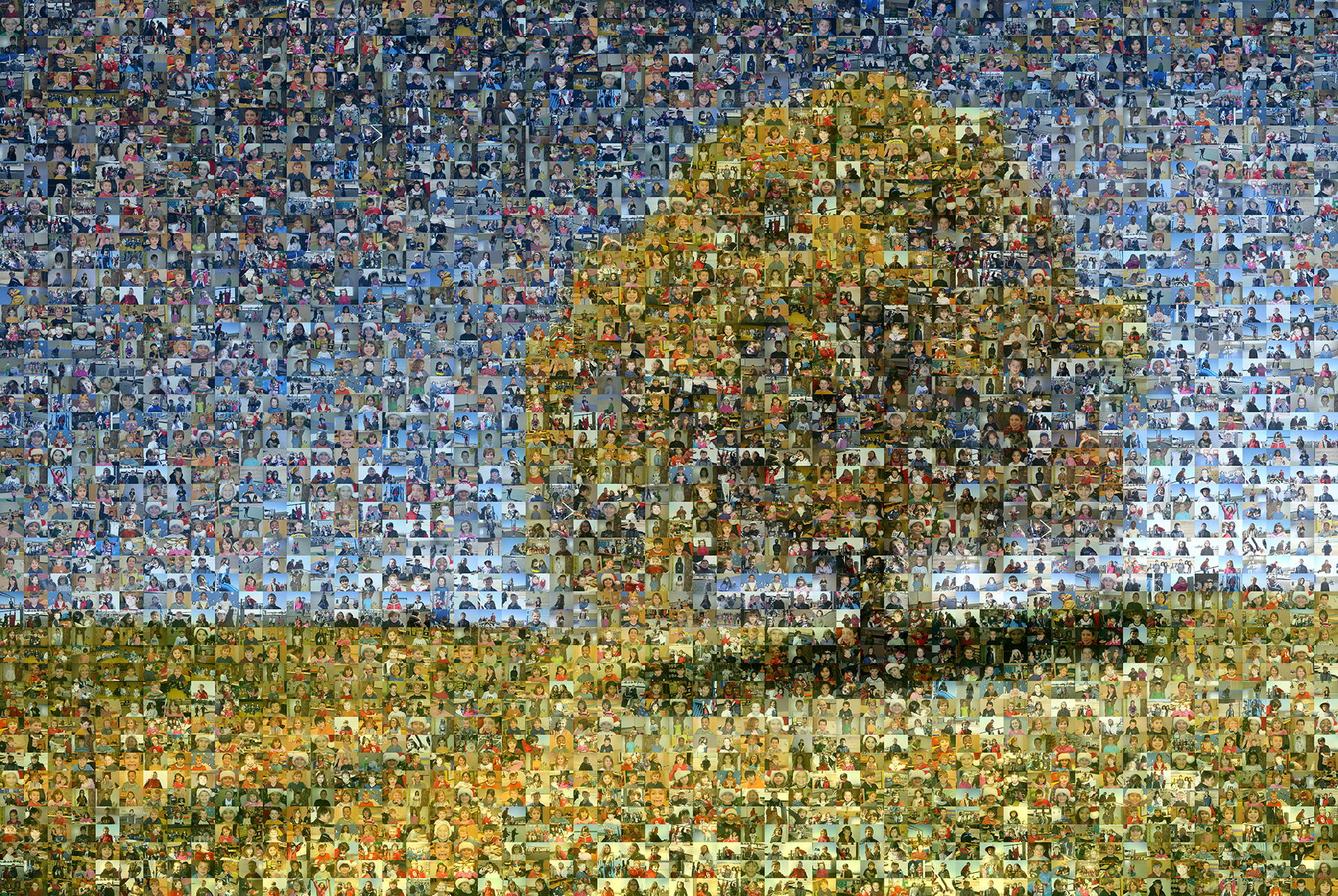 photo mosaic created using 675 customer selected photos