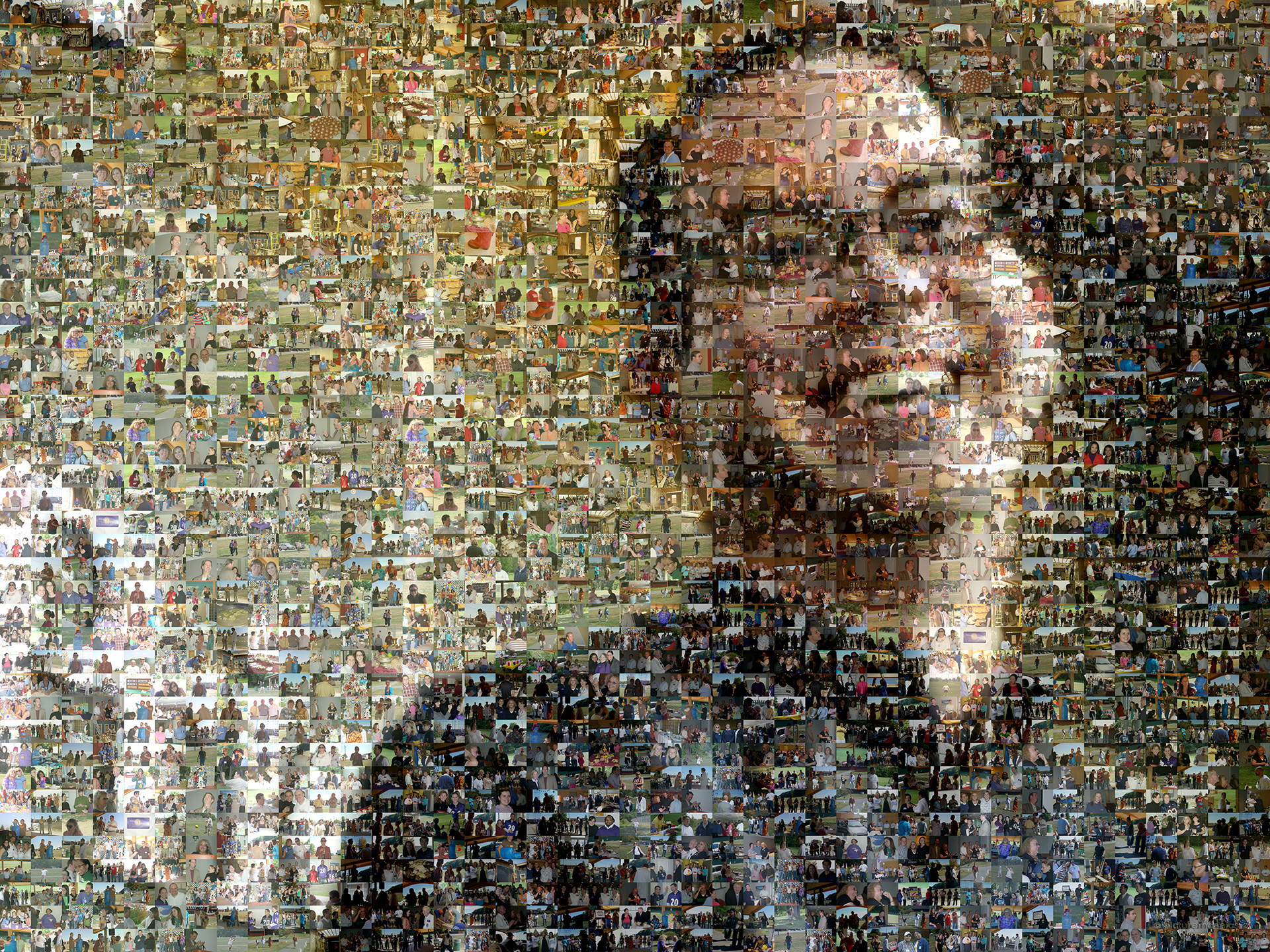 photo mosaic created using 851 corporate photos