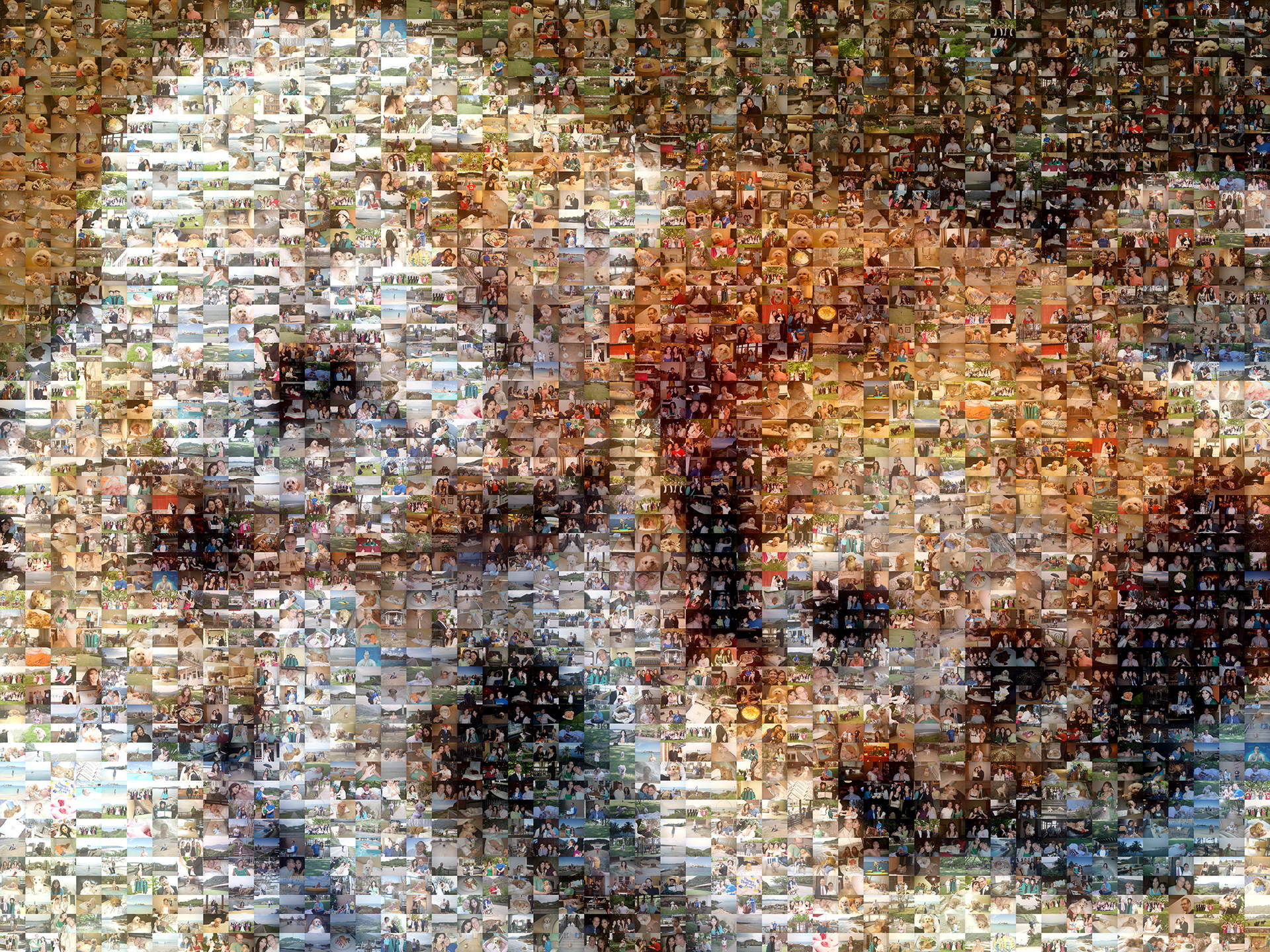 photo mosaic created using almost 1,300 customer selected photos