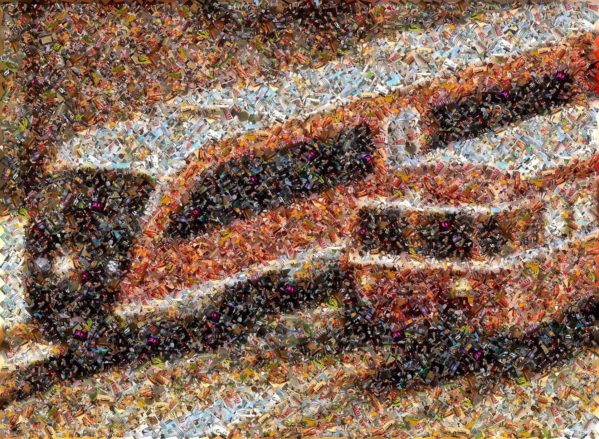 photo mosaic This scatter mosaic of an antique train toy set was created using 136 photos