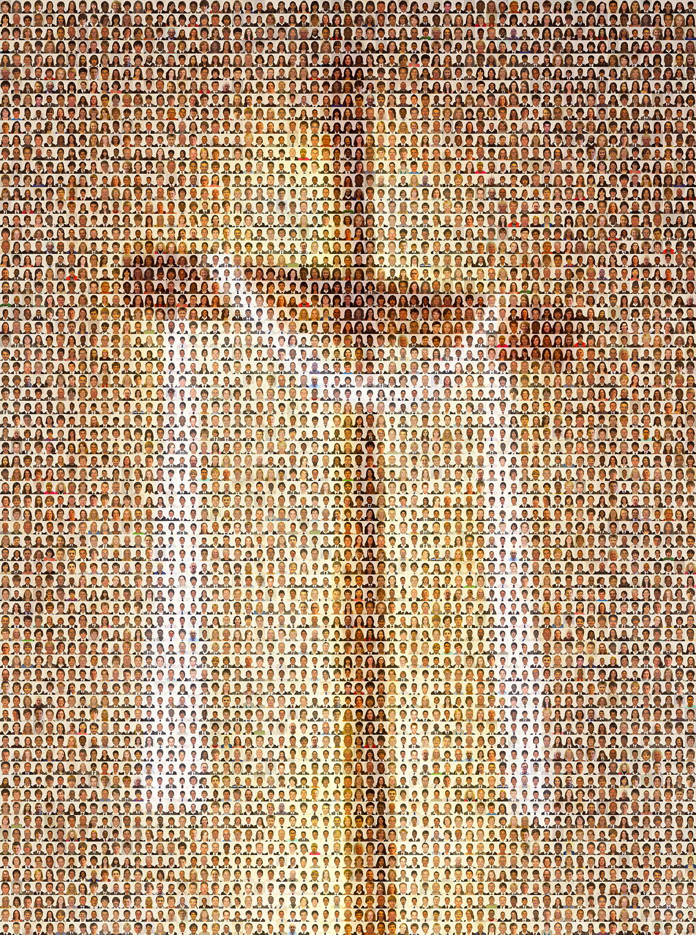 photo mosaic created using 849 school photos