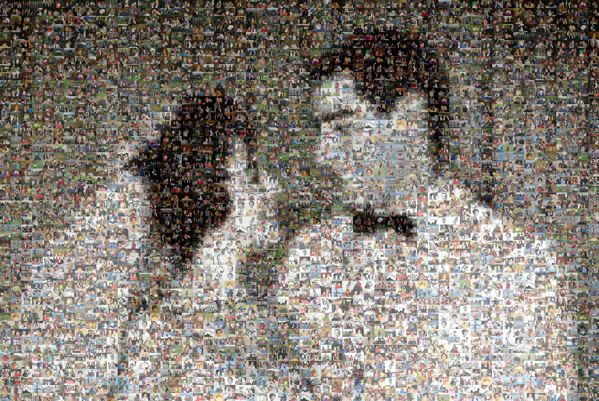 photo mosaic created using 607 lifetime photos