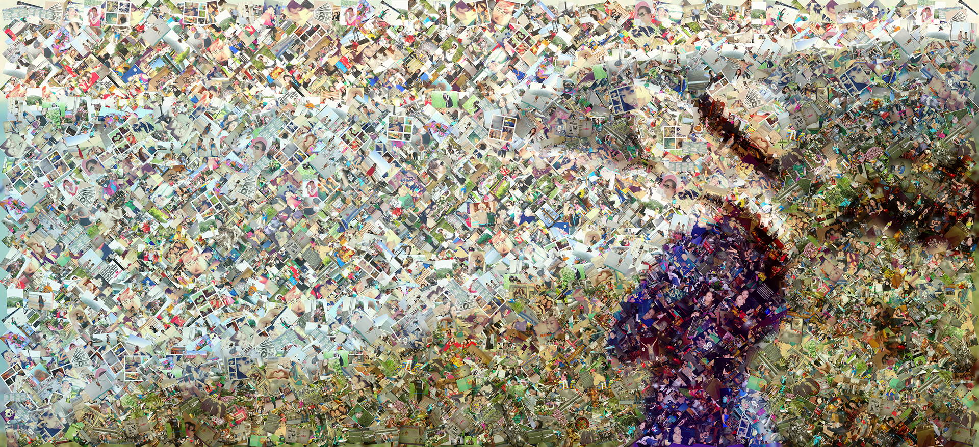 photo mosaic created using over 600 photos of family and friends